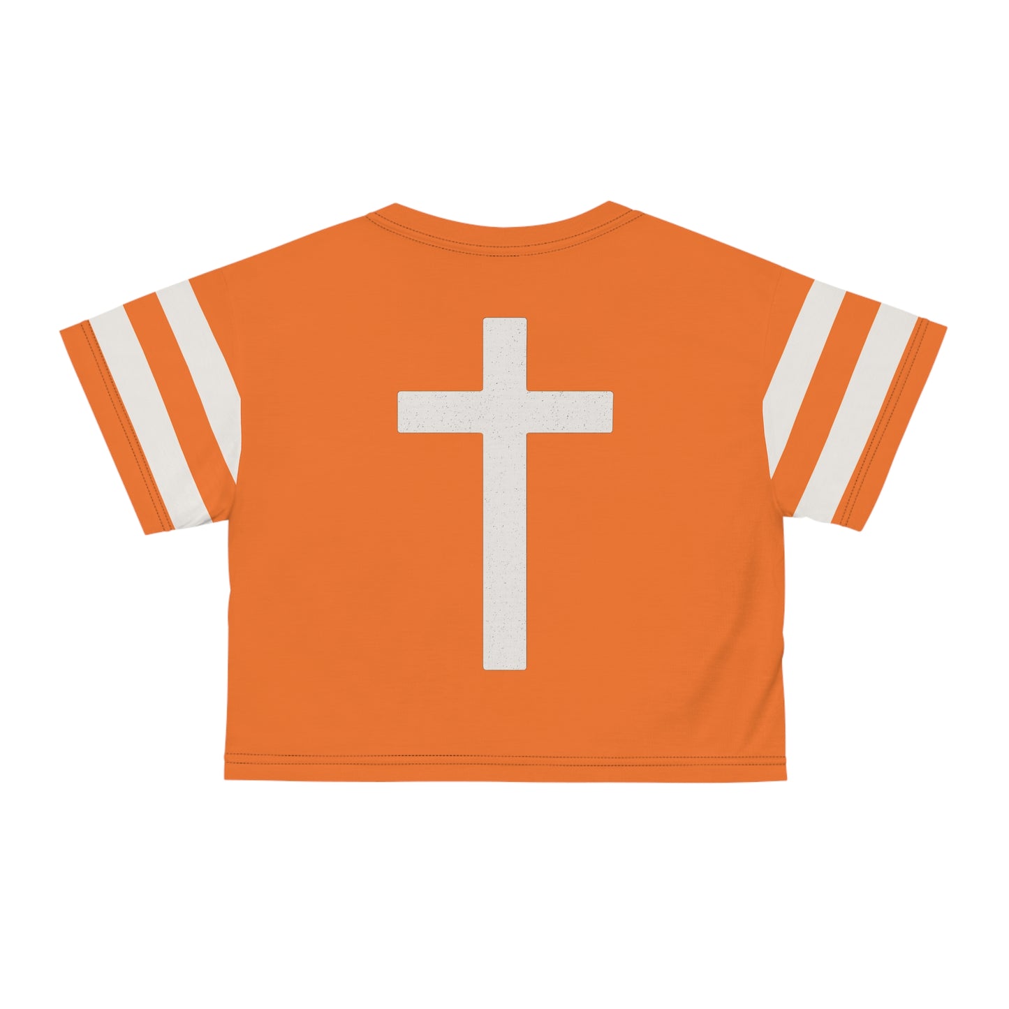 "Faith Overcomes Fear", Crop Tee (Pumpkin Orange)