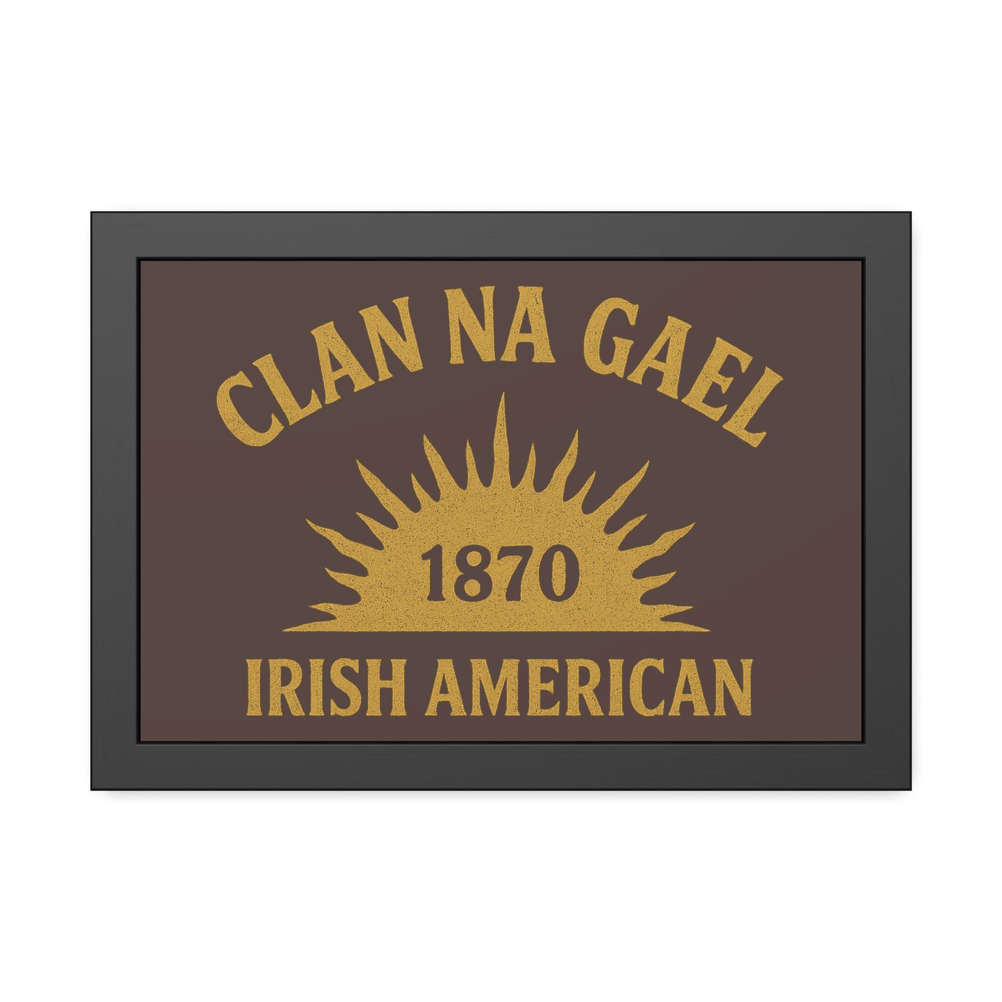 "Clan na Gael - Irish American", Framed Paper Poster (Wild Boar Brown)