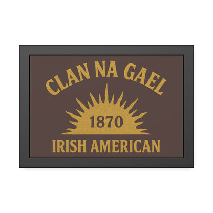 "Clan na Gael - Irish American", Framed Paper Poster (Wild Boar Brown)