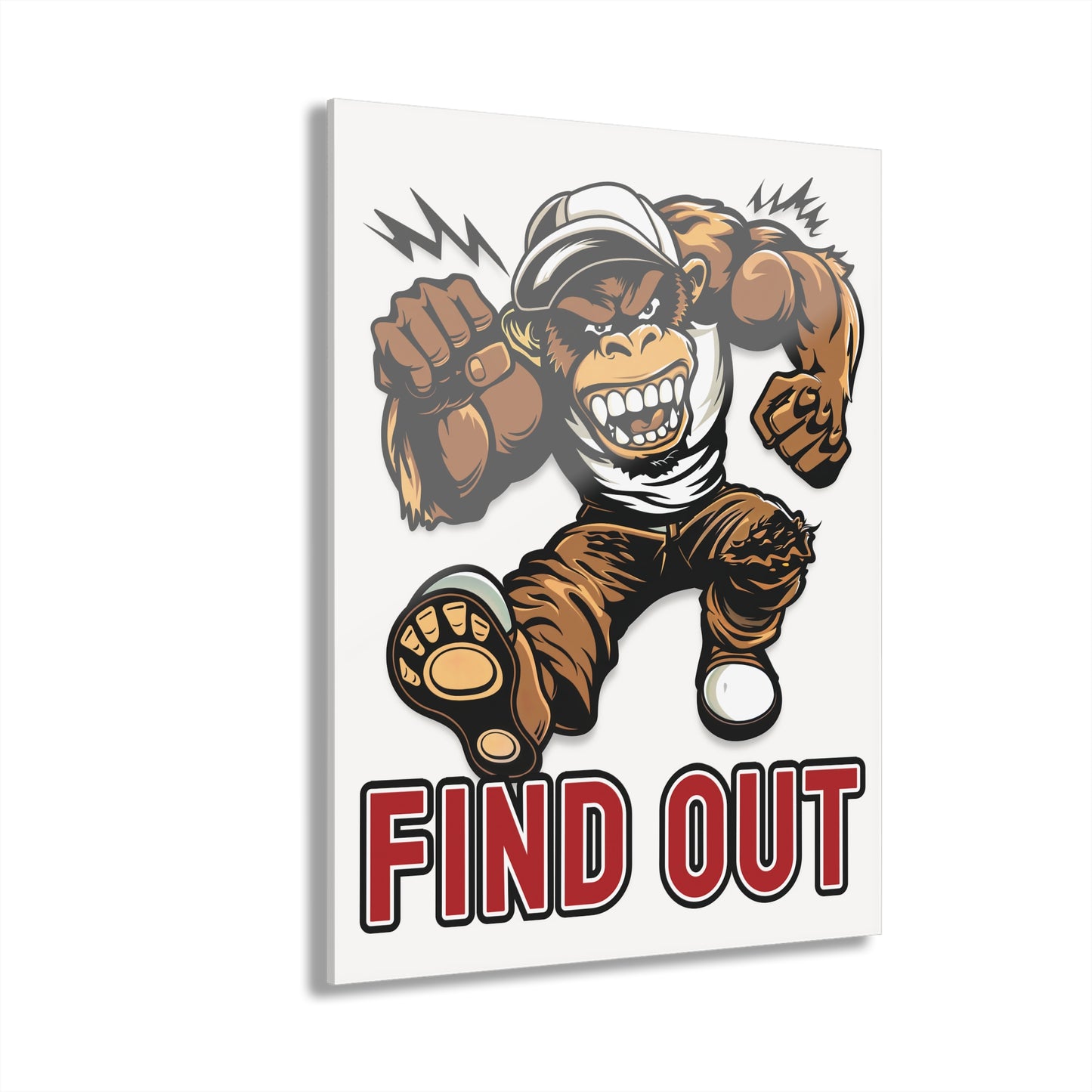 "Find Out", Acrylic Wall Prints (French Cleat Hanging) (Porcelain White)