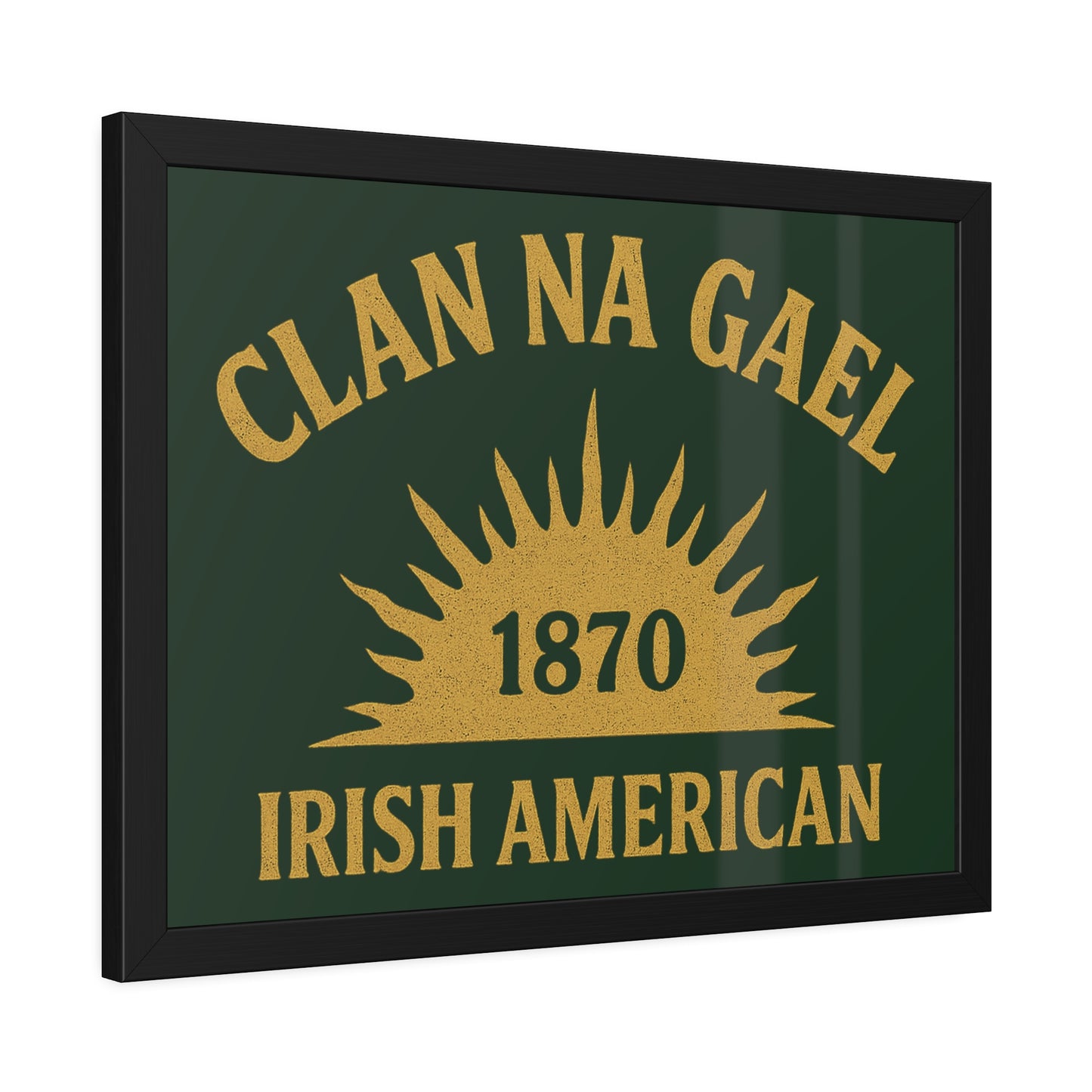"Clan na Gael - Irish American", Framed Paper Poster (Fenian Green)