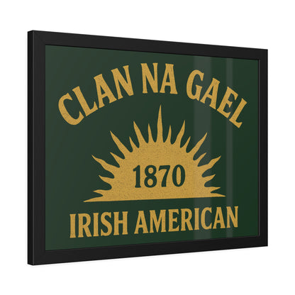 "Clan na Gael - Irish American", Framed Paper Poster (Fenian Green)