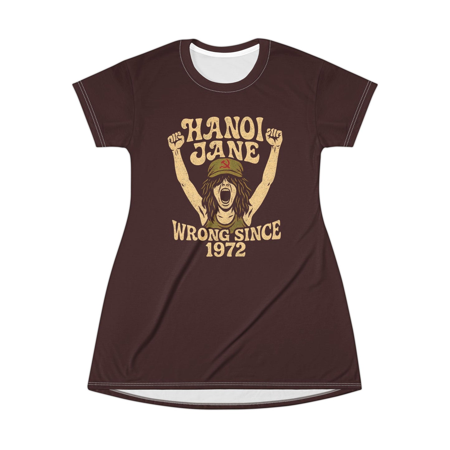 "Hanoi Jane", T-Shirt Dress (Mahogany)