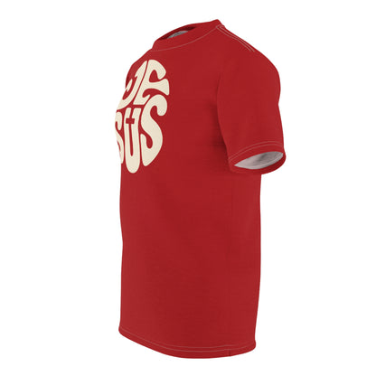 "Retro Jesus", Unisex T-shirt (Islay Red)