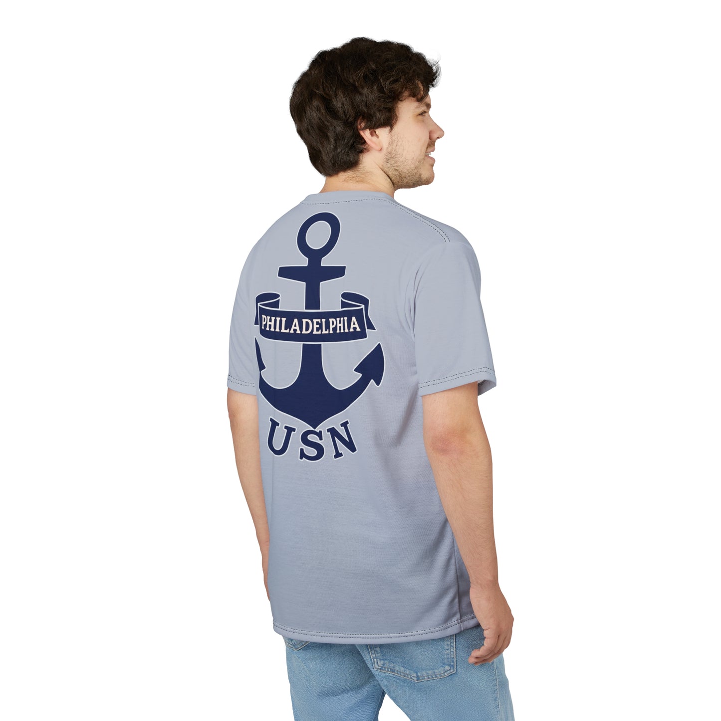 "USN Anchor", Unisex T-shirt (Bulkhead Grey)