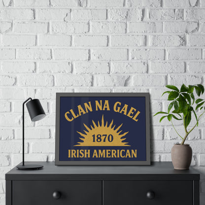 "Clan na Gael - Irish American", Framed Paper Poster (Mariana Blue)
