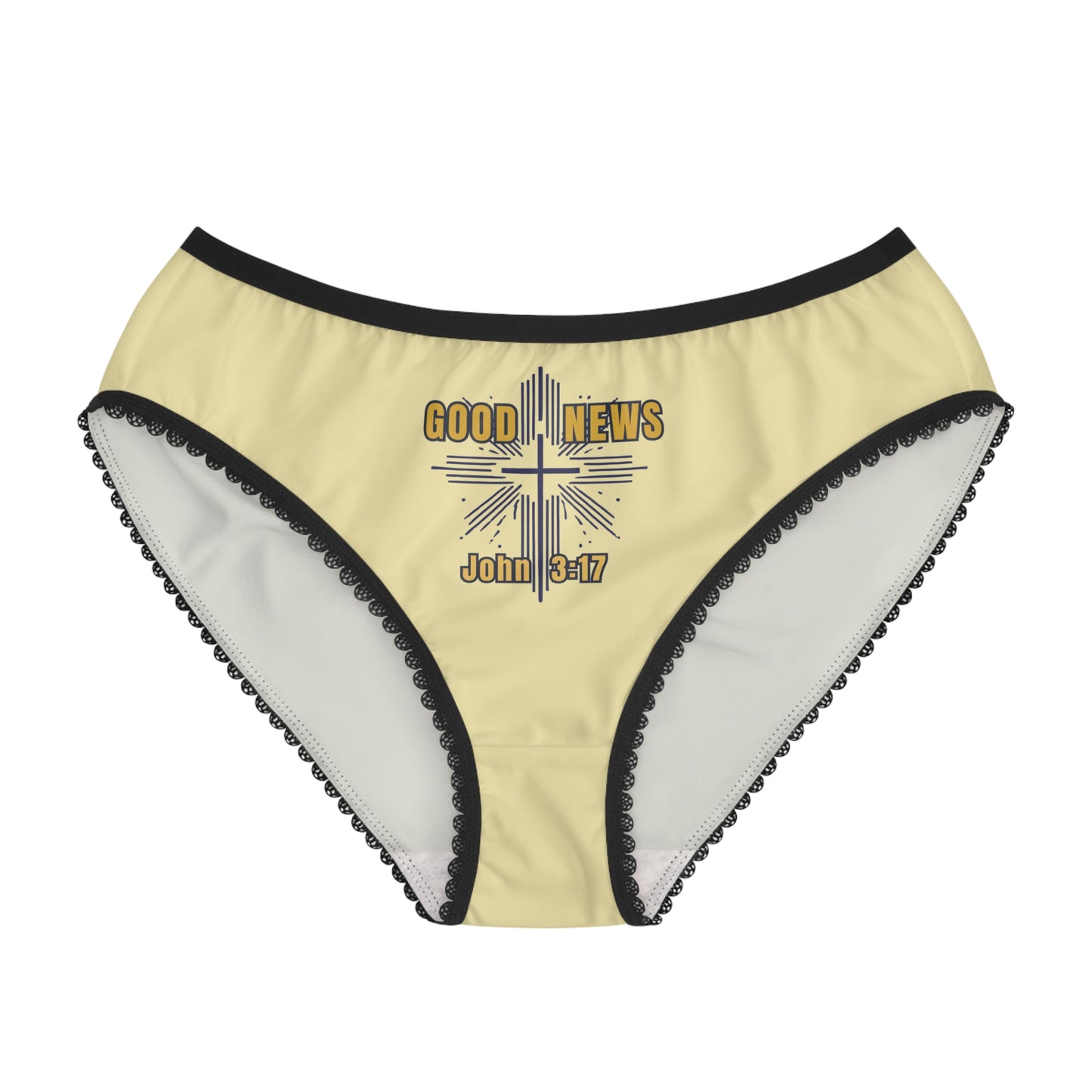 "Good News - John 3:17", Women's Briefs (Buttermilk Yellow)