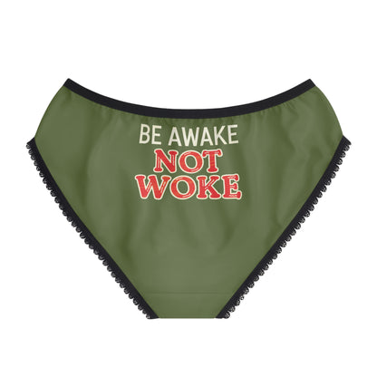 "Be Awake Not Woke" #10, Women's Briefs (Kangaroo Bush)