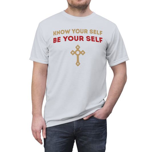 "Know Your Self", Unisex T-shirt (Inked Silk Grey)