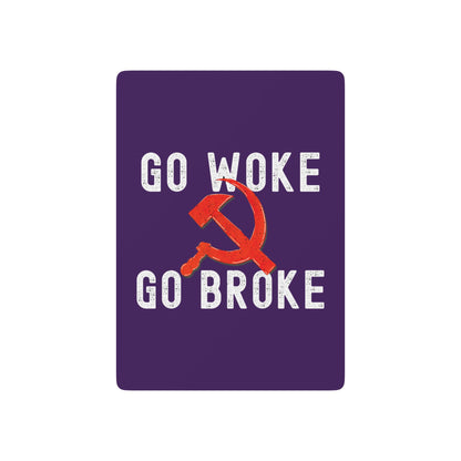 "Go Woke Go Broke (Communist)", Cultural Playing Cards (Quandong Plum)