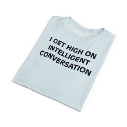 "Intelligent Conversation", Unisex T-shirt (Bubbles Blue)