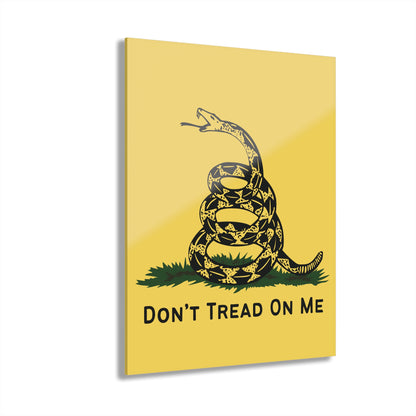 "Gadsden Flag: Don't Tread On Me" Acrylic Wall Prints (French Cleat Hanging) (Mustard Yellow)