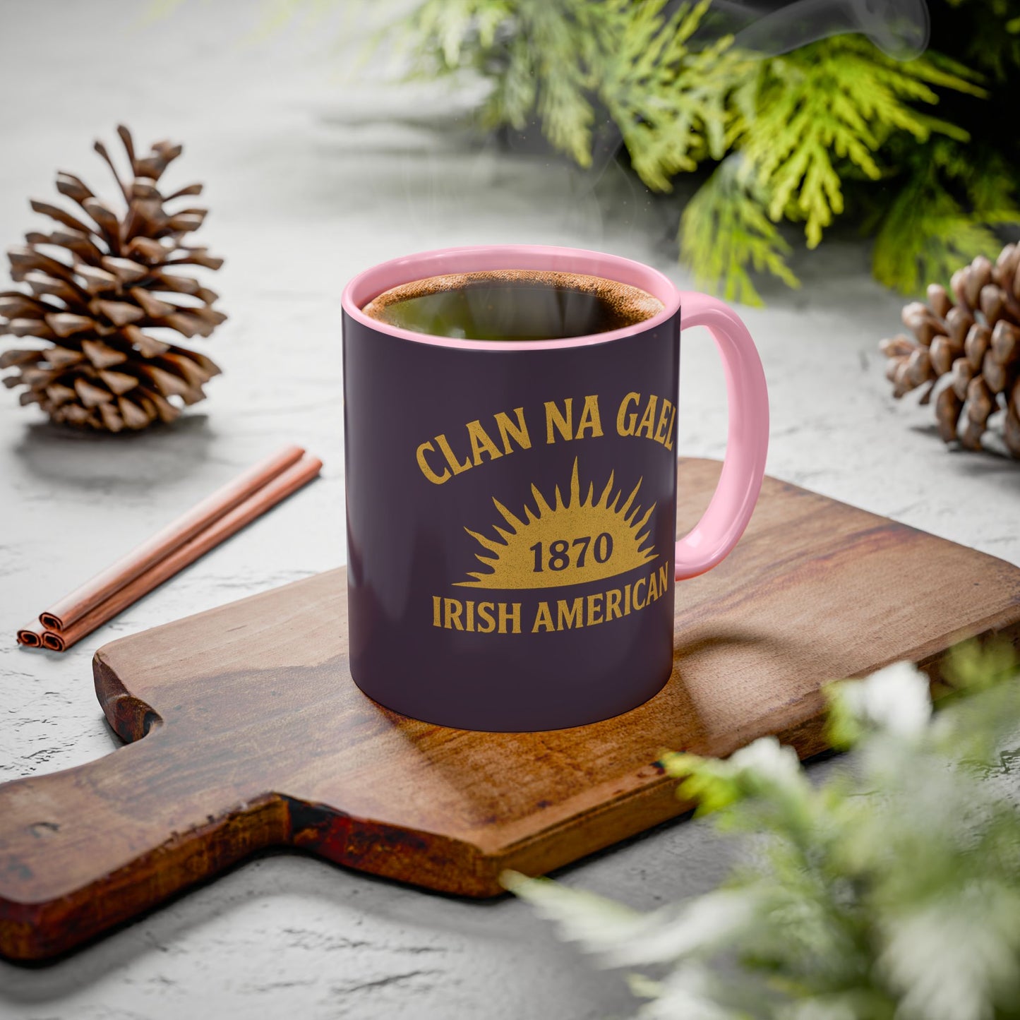 "Clan na Gael - Irish American", Colorful Mugs (11oz, 15oz) (Purple Verbena)
