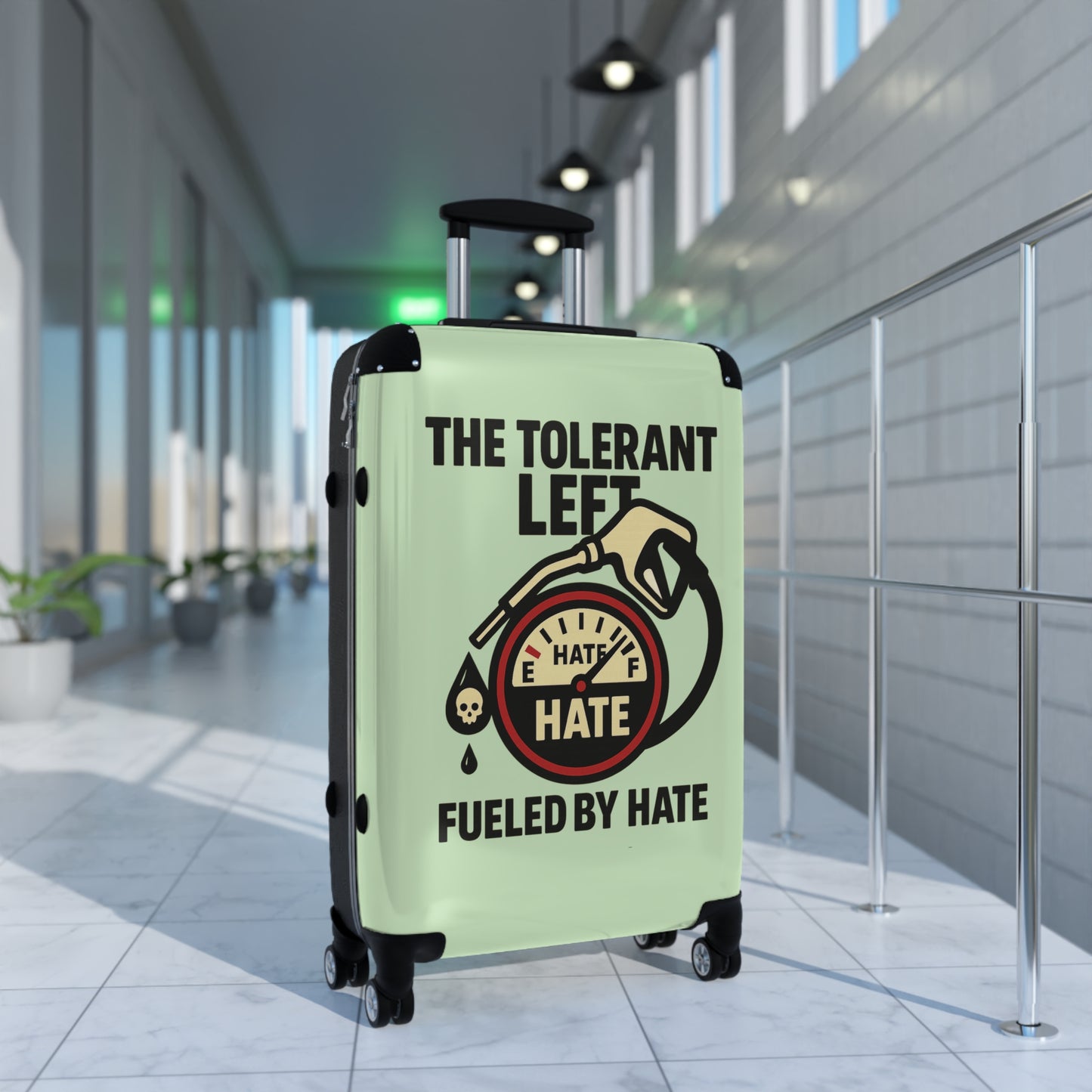 "The Tolerant Left", Suitcase (Soft Lime Green)