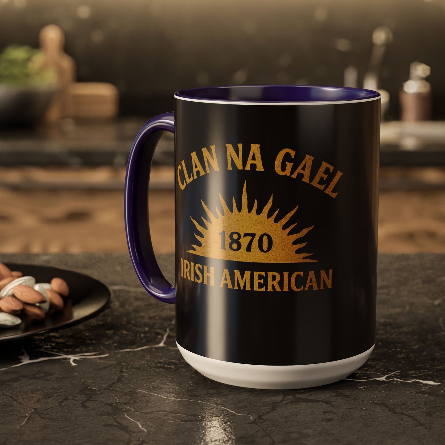 "Clan na Gael - Irish American", Colorful Mugs (11oz, 15oz) (Raven Black)