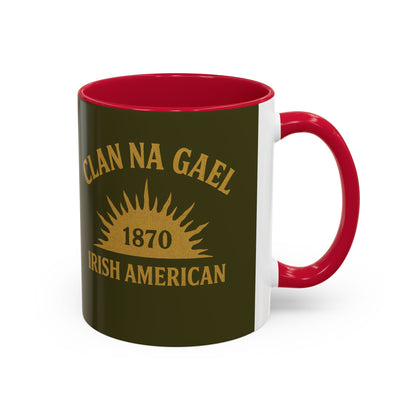 "Clan na Gael - Irish American", Colorful Mugs (11oz, 15oz) (Fianna Green)