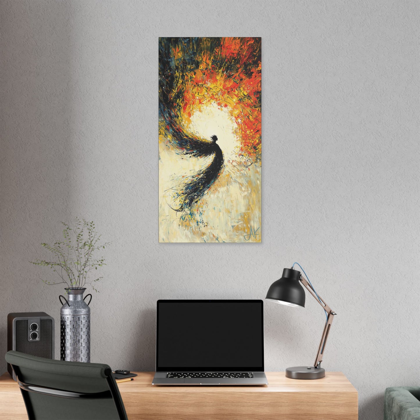 "Seraphic Aegis", Stretched Classic Canvas Fine Art Print