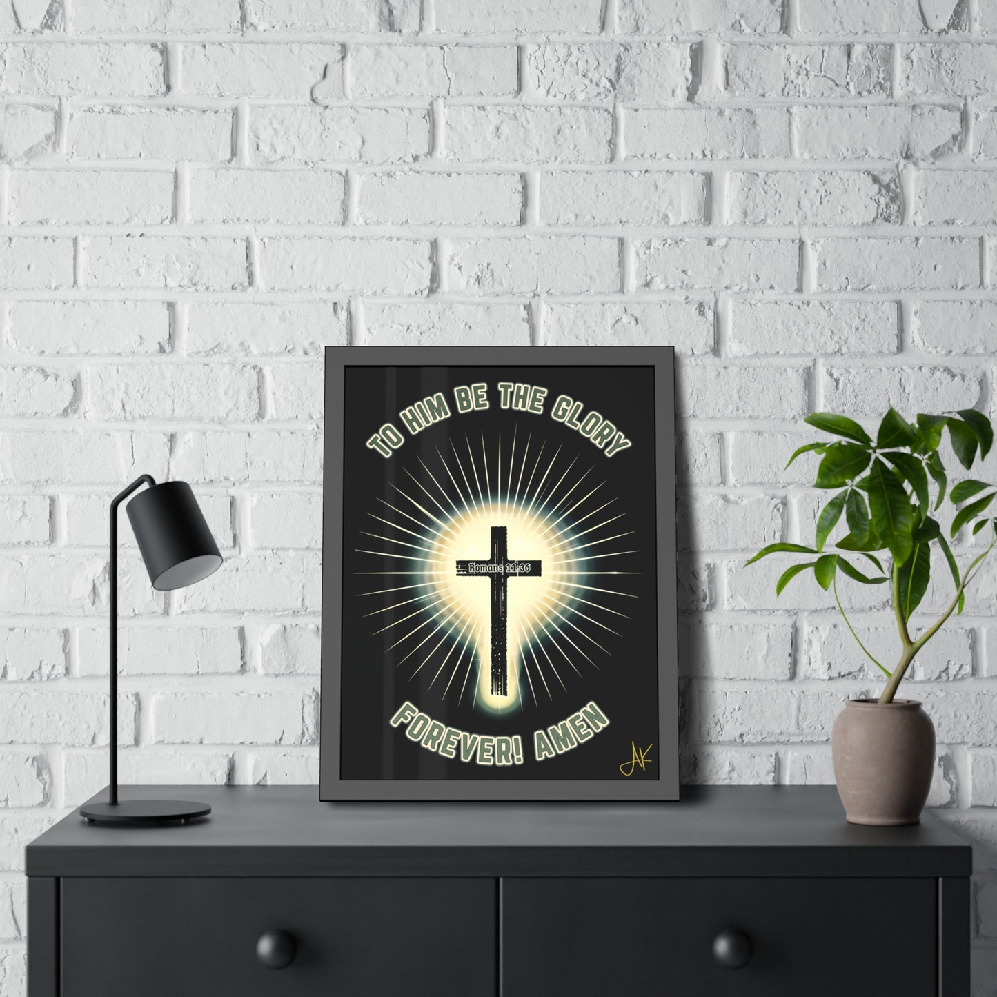 "Romans 11:36", Framed Paper Poster