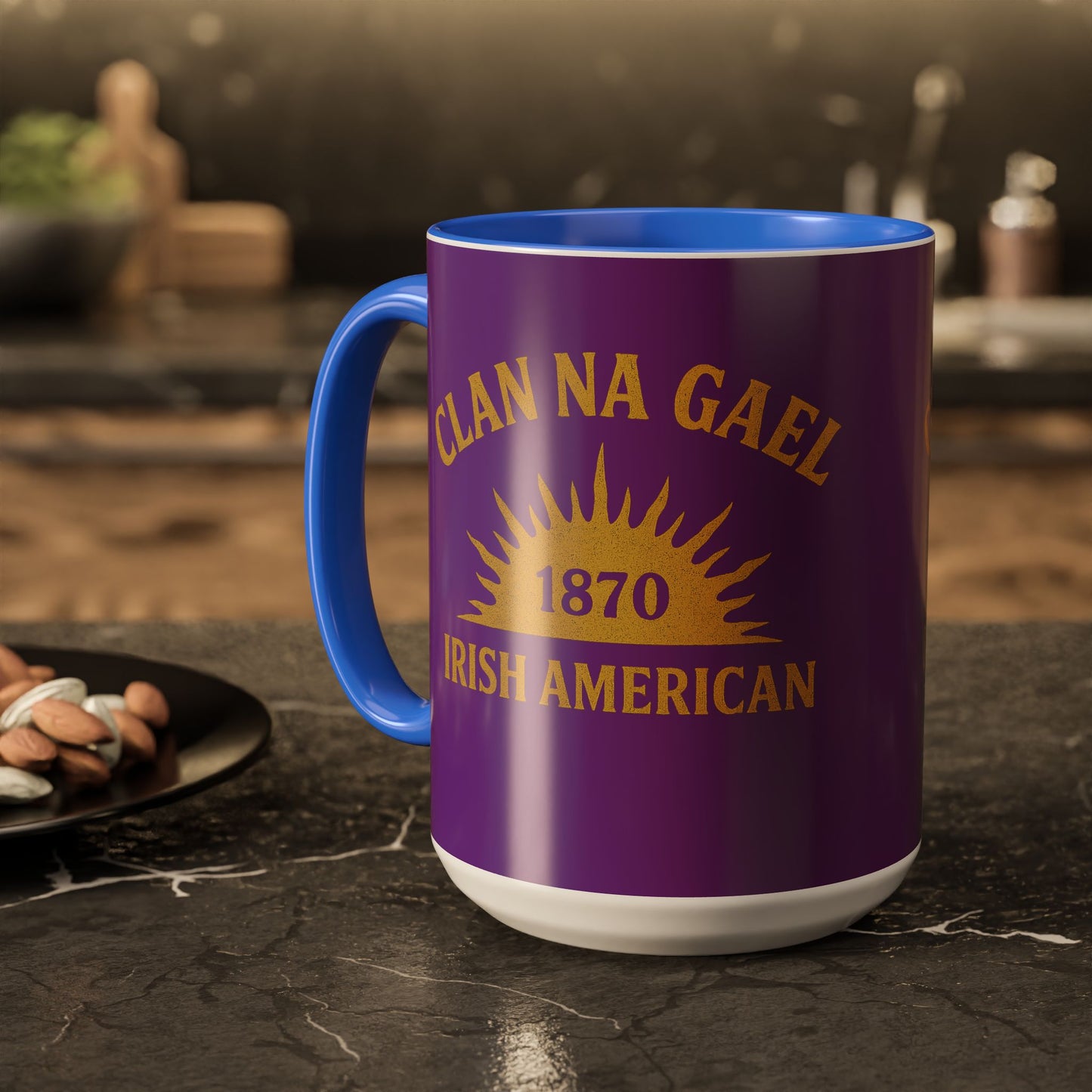 "Clan na Gael - Irish American", Colorful Mugs (11oz, 15oz) (Vesper Violet)