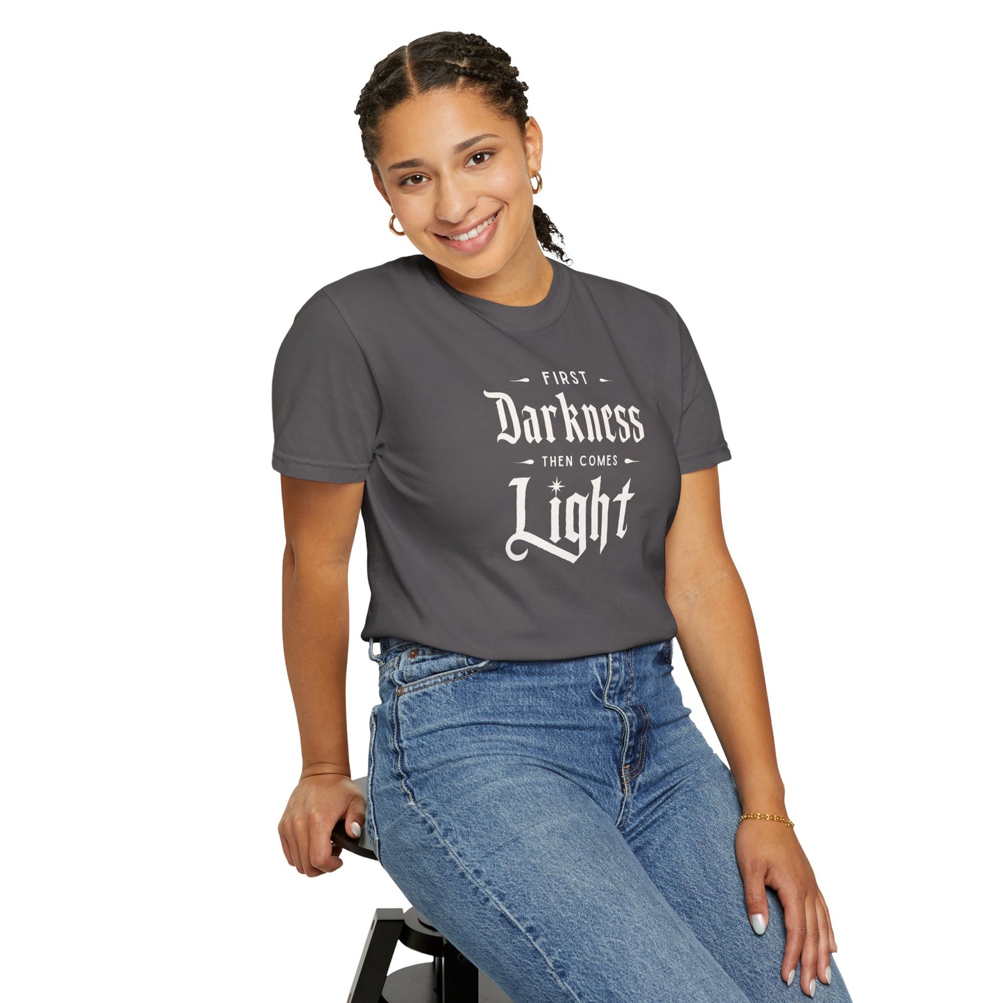 "First Darkness Then Comes Light", Unisex T-shirt