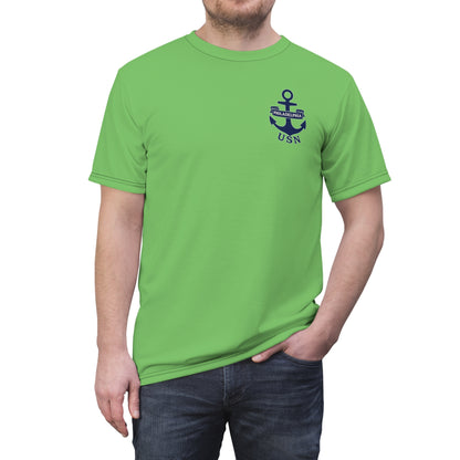 "USN Anchor", Unisex T-shirt (Bottle Glass Light)