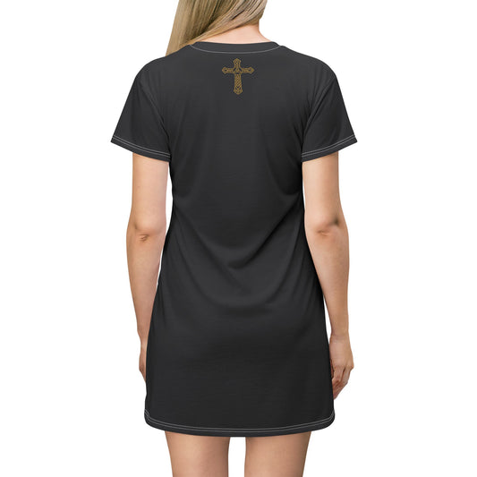 "Clan na Gael - Irish American", T-Shirt Dress (Raven Black)