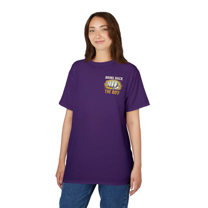 "Bring Back The Biff", Unisex T-shirt (Quandong Plum)