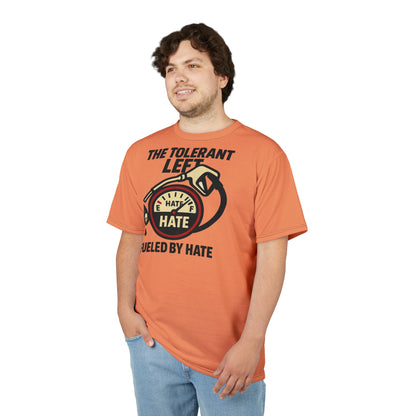 "The Tolerant Left", Unisex T-shirt (Atomic Tangerine)