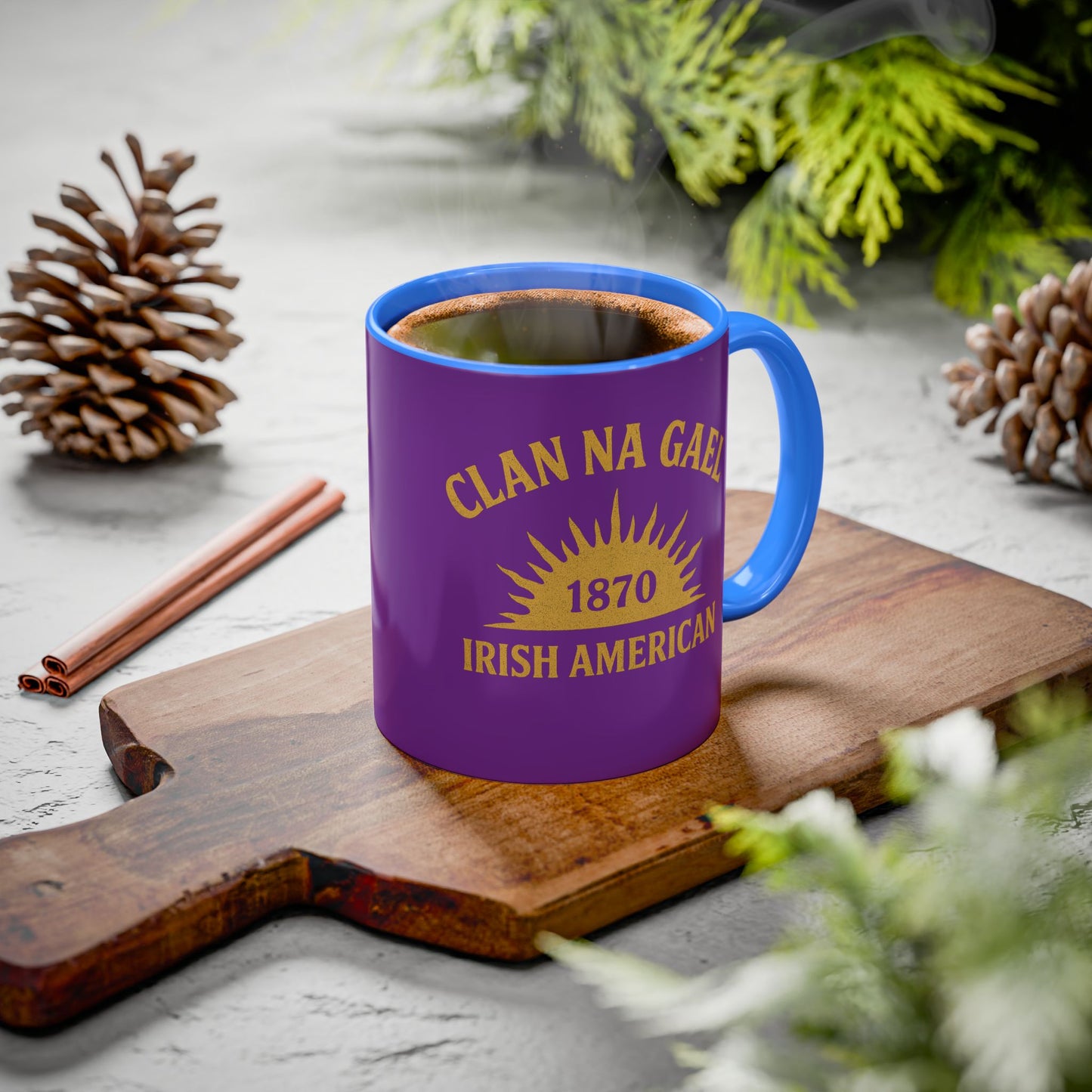 "Clan na Gael - Irish American", Colorful Mugs (11oz, 15oz) (Vesper Violet)