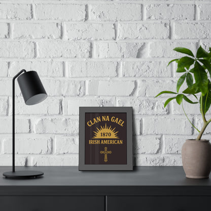 "Clan na Gael - Irish American", Framed Paper Poster (Seal Brown)