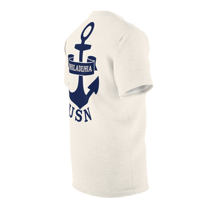 "USN Anchor", Unisex T-shirt (Whitecap)