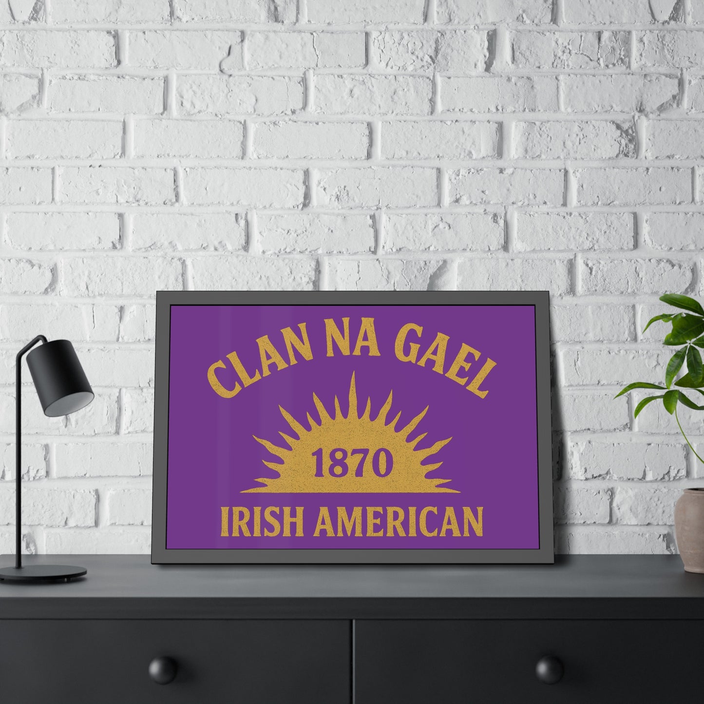 "Clan na Gael - Irish American", Framed Paper Poster (Vesper Violet)
