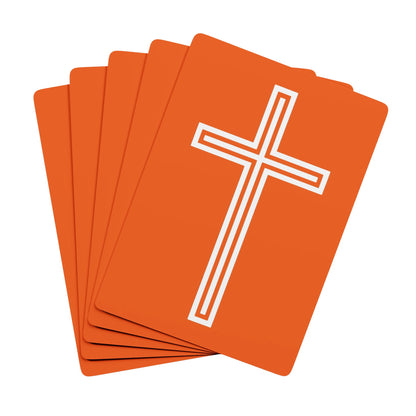"A Simple Cross", Chrsitian Playing Cards (Lava Orange)