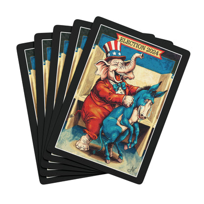 "MAGA Spanked the Donkeys 2024", Political Playing Cards (70's Black)
