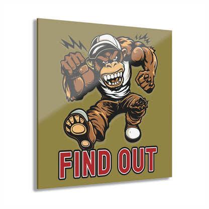 "Find Out", Acrylic Wall Prints (French Cleat Hanging) (Camouflage Yellow)