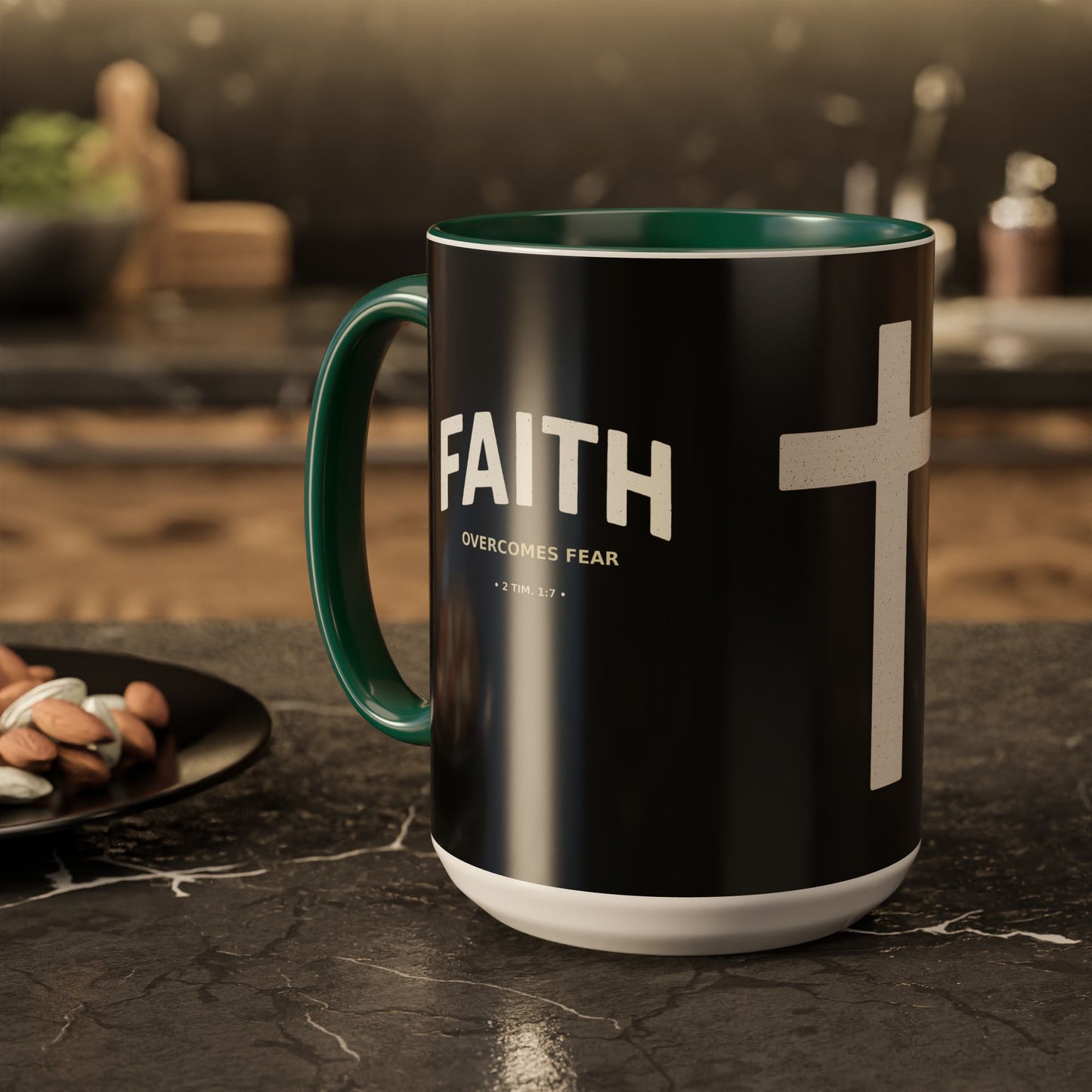 "Faith Overcomes Fear", Colorful Mugs (11oz, 15oz)
