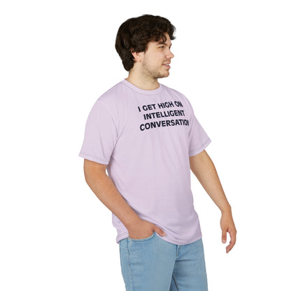 "Intelligent Conversation", Unisex T-shirt (Sheer Lavender)