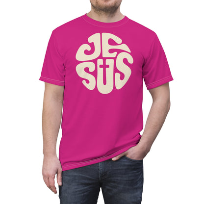 "Retro Jesus", Unisex T-shirt (Barbie Pink)