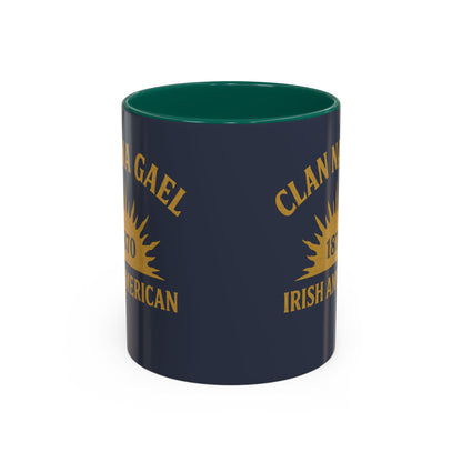 "Clan na Gael - Irish American", Colorful Mugs (11oz, 15oz) (Blue Burka Grey)