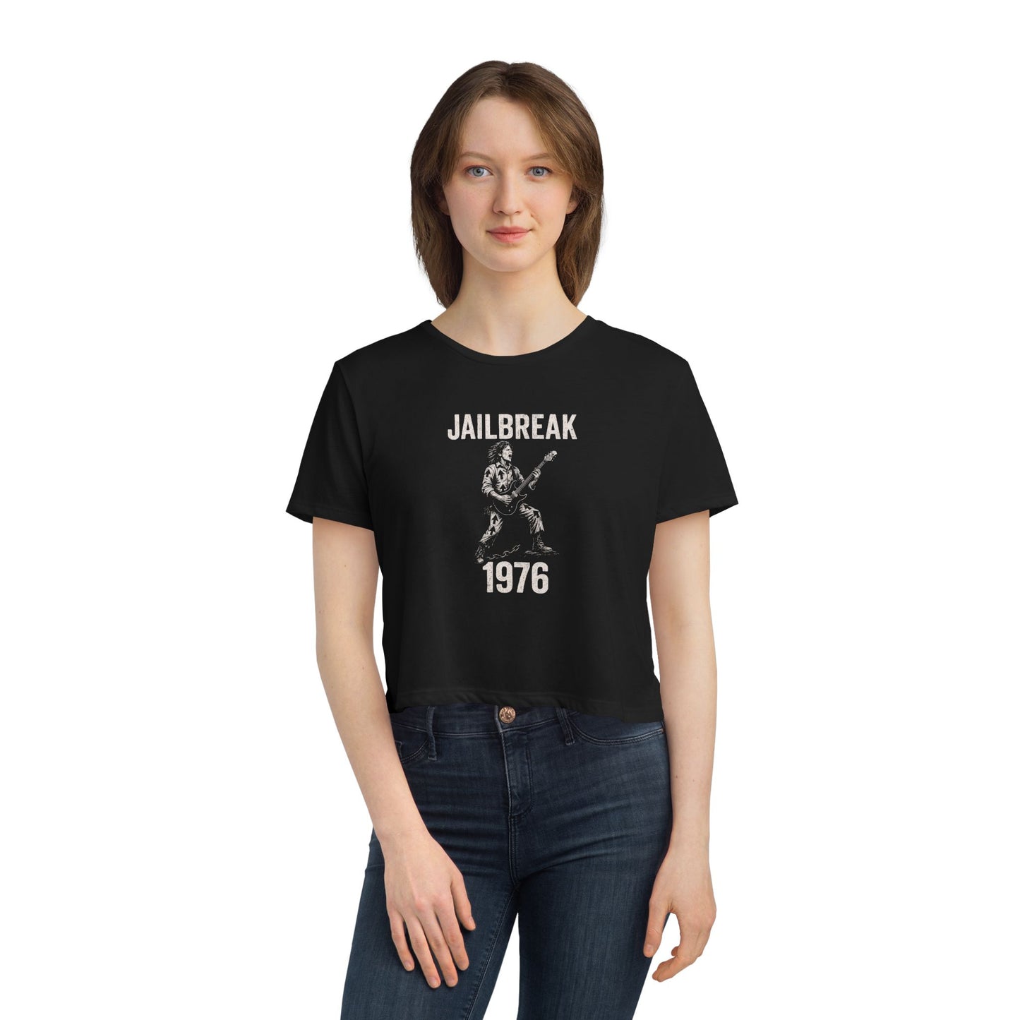 "Jailbreak 1976", Women's Flowy Cropped Tee