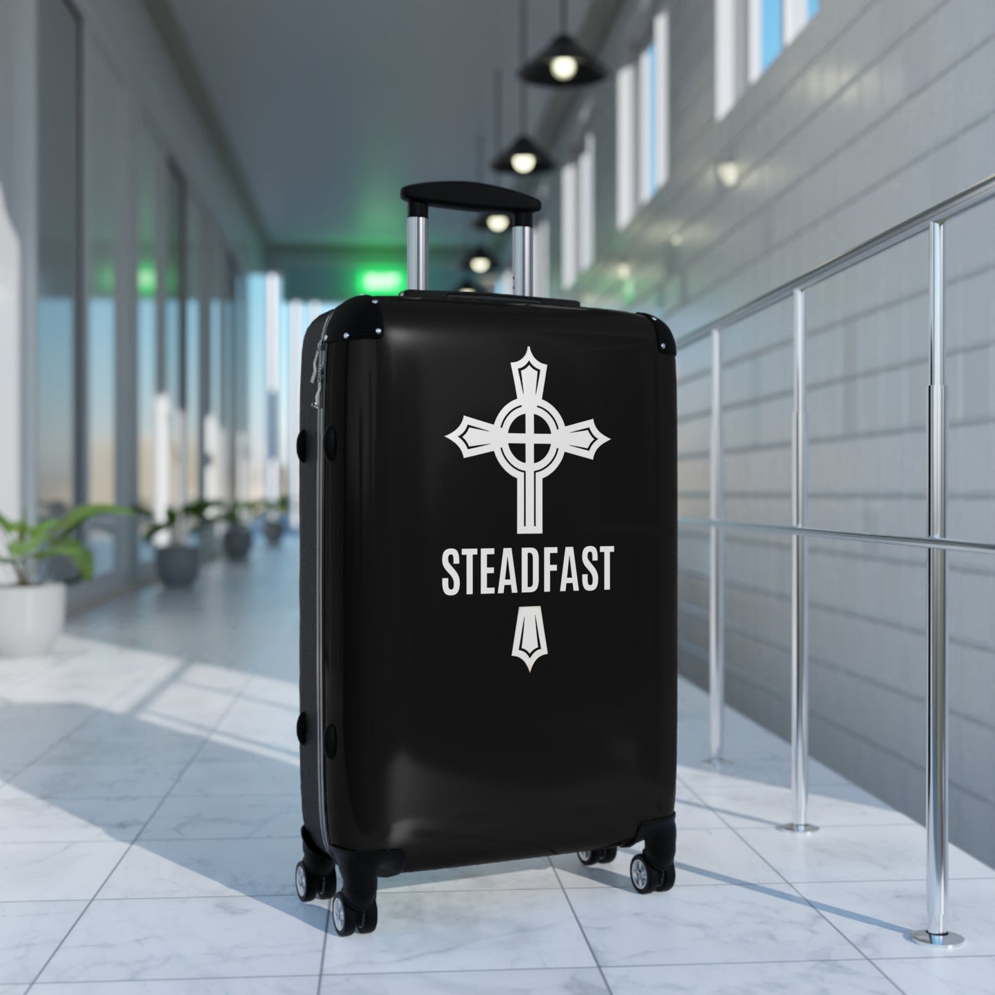 "Steadfast Cross", Suitcases (Black)