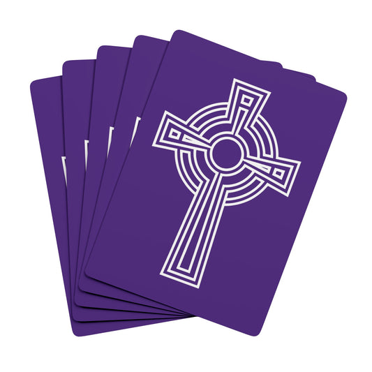 "A Simple High Cross", Christian Playing Cards (Deep Purple)