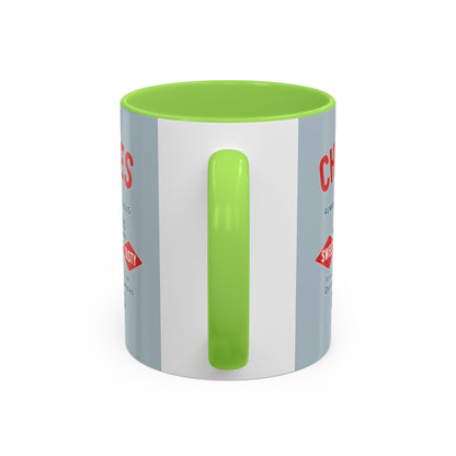 "Delicious Cherries", Colorful Mugs (11oz, 15oz) (Washed Silver-Blue)