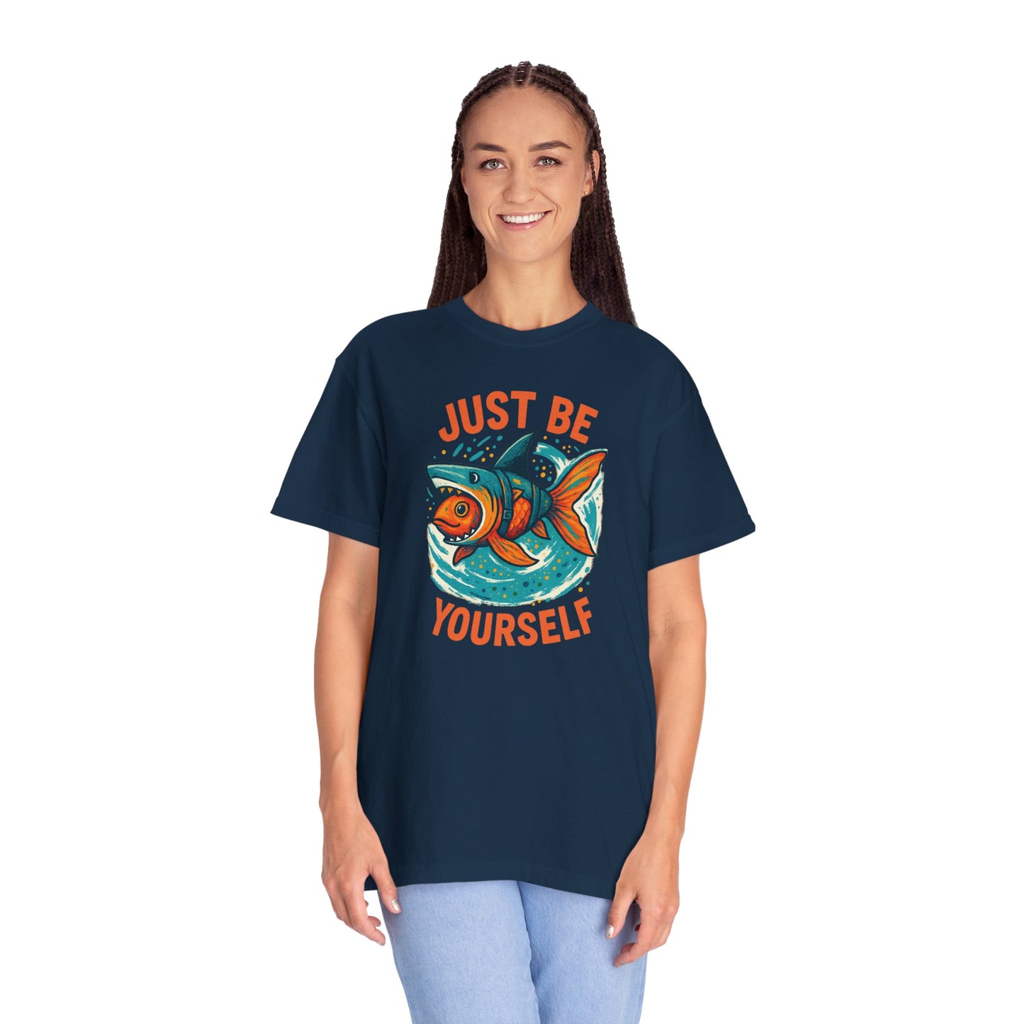 "Just Be Yourself", Unisex T-shirt (Black and dark colors)