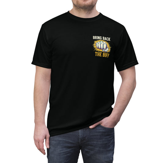 "Bring Back The Biff", Unisex T-shirt (Peatshadow Black)