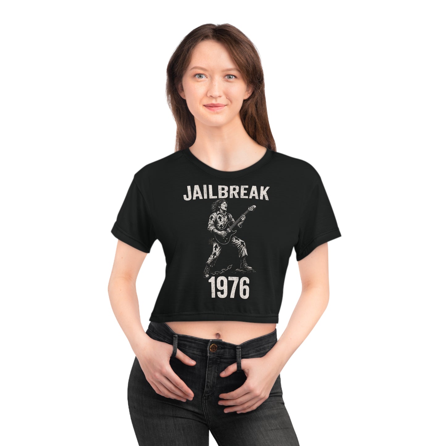 "Jailbreak 1976", Black Crop Tee