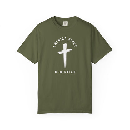 "America First Christian" #05, Unisex T-shirt (Dark Colors)