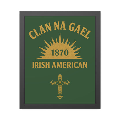 "Clan na Gael - Irish American", Framed Paper Poster (Brithemain Green)