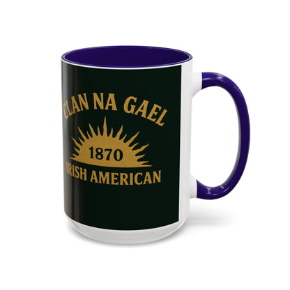 "Clan na Gael - Irish American", Colorful Mugs (11oz, 15oz) (Túath Green)