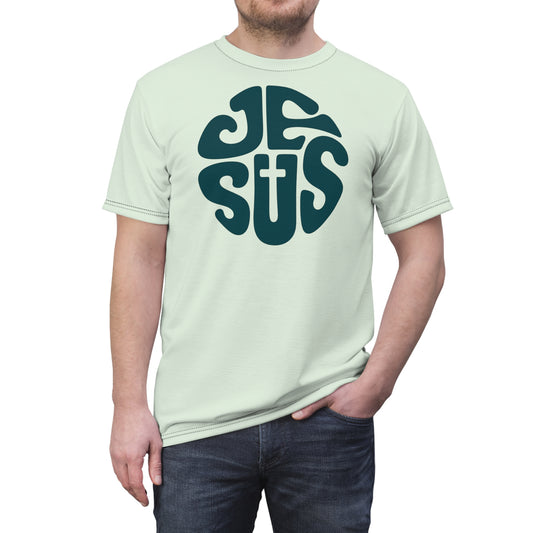 "Retro Jesus", Unisex T-shirt (Aquarelle Green)